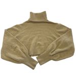 Princess Polly  Sweater Womens Medium Beige Zahara Cropped Turtleneck Puff Sleeve Photo 3