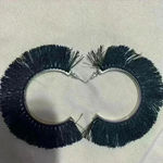 𝅺BOHEMIAN Black Tassel Earrings Geometric Stud Earring Fashion Statement Photo 0