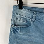 Oak & Poppy Size 6 Light Wash Stretch Denim Lace Trim Bermuda Shorts Bohemian Blue Photo 2