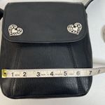 Vintage Bag Black Leather Crossbody Silver Heart Concho Adjustable Strap READ Photo 12