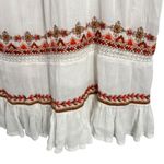 Free People  White Embroidered Mini Dress Cutout Back Boho Festival Size Small Photo 3