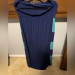 Navy and Teal Striped Swim Coverup Blue Size XXL Photo 1
