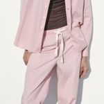 ZARA NWOT pink poplin pant’s drawstring waist straight leg pants Photo 3