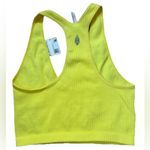 NWT Free People Movement Large Free Throw Crop tank Color Optic Yellow ribbed Photo 1