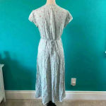 Reformation  Denise Midi Dress Floral Light Blue V-Neck Tencel Lyocell Size S Photo 4