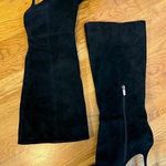 Vince Camuto Womens 9.5 41 Black Suede High Heel Knee High Zipper Boots Fall Photo 0