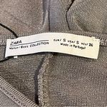ZARA Faux Warp Short Sleeve Crop Top Silver Gray Size Small Photo 2