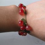 Red Sweet Cherry Crystal Beads Bracelet Photo 2