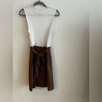 Hayle and June Sleeveless White Top with Faux Leather Skirt Overlay Size L Size L Photo 5