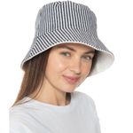 Jenni NEW  Reversible Terry Cloth Hat Navy White Stripe One Size New w/Tag Photo 4