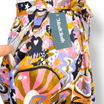 Modcloth Psychedelic Midi Skirt Bold Retro Pink Orange Purple Tie Waist Cotton Photo 4
