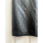 Ann Taylor Black Diamond Quilted Faux Vegan Leather Knit Waist Skirt 6 Small Photo 7