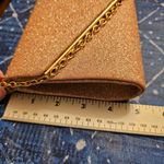Rose Gold Formal Clutch Magnetic Snap Purse with Gold Chain EUC Pink Photo 2