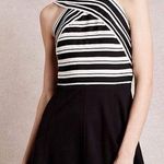 Anthropologie Maeve Black and White Skater Mini Dress Photo 0