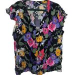 Rachel Roy  Top Women 2XL NWT Black Floral Short Sleeve Garden Maximalist Career Photo 0
