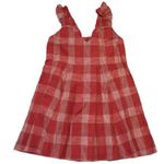 Sézane NWT Sezane Lizon in Ocre Ecru Plaid Tie Back Pleated Linen Dress 40 / US 8 Photo 3