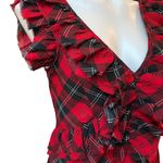 Denim & Supply Ralph Lauren  Red Tartan Plaid Ruffle Top Blouse Sleeveless, Sz M Photo 10