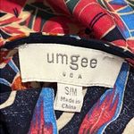 Umgee  small/medium women's floral cover up with tasseled sleeve edges blue pink Photo 1