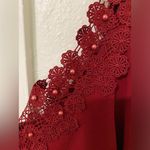 blouses for women color red size L 3/4 sleeve round neck with lace Size L Photo 4