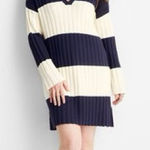 ๐๐FUTURE COLLECTIVE Striped Navy and Cream Sweater Dress๐๐ Blue Size M Photo 0