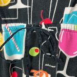 Nick & Nora Sleepwear Dress XL Black Colorful Cocktails Sleeveless Nightgown Photo 5