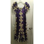 Hilo Hattie Vintage Size Small Purple Hibiscus Puff Sleeve Hawaiian MuuMuu Dress Photo 2