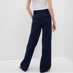 Gap NWT Linen-Cotton Pleated Wide Leg Trouser Pants in Navy - Size 10 Photo 2