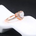 Heart ring 6 rose gold cubic zirconia stone love jewelry Photo 2