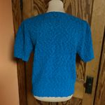 Vtg 80s Blue feminine v neck sweater Size M Photo 10
