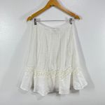 Banana Republic White Linen Skirt Size 0 Flowy A-Line Cotton Lace Cottagecore Photo 2