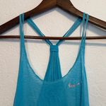 Nike Dri-Fit Aqua Blue Racerback Tank Top Lightweight Breathable Size L Workout Photo 4