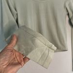 Brandy Melville John Galt Sage Green Crop Tee Long Sleeve T-Shirt Stretch Cotton Y2K Photo 2