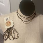 A New Day  necklace bracelet coordinate set Brown beads  gold ball jewelry New OS Photo 1