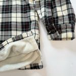 LL Bean Plaid Sherpa Fleece Lined Flannel Shirt Jacket Shacket Size LARGE Photo 4