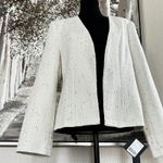 Mina Self Collarless Open Front Fully Lined Elegant Fitted Tweed Blazer NWT Photo 6