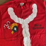 VTG Single Stitch 80s 90s Christmas Puff Paint Retro Santa Claus Small T Shirt Red Photo 2