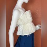 ZARA  White Fringe Crop Top Size Medium. E52 Photo 6