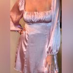 ASTR  The Label Blush Pink Satin Mini Dress With Puff Sleeves Size Medium Photo 3