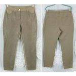 Chico's 1 Tan Alligator Embossed Print Front Pants Comfort Waist Pockets Size 8 Photo 8