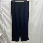 Vintage women's solid black pull on loose straight fit relaxed pants casual 12 Photo 3