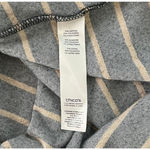 Chico's  Shirt Womens Medium Gray Metallic Gold Velour Lurex Stripe Cowl Zenergy‎ Photo 6