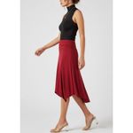 Danielle Guizio GUIZIO Soffiano Asymmetrical Skirt, Bordeaux, Small Photo 1