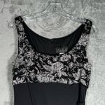 Alex Evenings Dress Womens 12 Black Silver Floral Gown Formal Party Wedding Photo 3