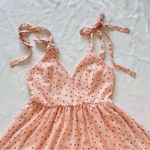 Macy's NWT Small Baby Pink Polka Dot Babydoll Top Tie Shoulders Satin Lingerie Bridal Photo 1
