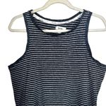 Nicole Miller  Women's Sz M Tank Top Striped Sleeveless Round Neck White Blue Photo 1