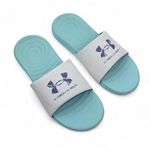 Under Armour  Slides Sandals Womens 10 Blue White Ansa Graphic Logo Photo 0