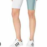 Adidas  Original Sliced Trefoil Leggings ShortsWomen's White and Teal Bike Shorts Photo 1