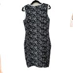 Sioni Dress Black White Floral Knit Bodycon Sleeveless Stretch. Size M Photo 1