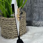 Anna & Ava  Dark Gray Rhinestone Stud Earrings Fashion Gold Tone Photo 2