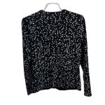 Talbots  M merino wool sequin black white button up sweater cardigan work casual Photo 1